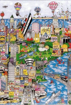 Charles Fazzino paisaje urbano dibujos animados deporte 01 impresionistas Pinturas al óleo